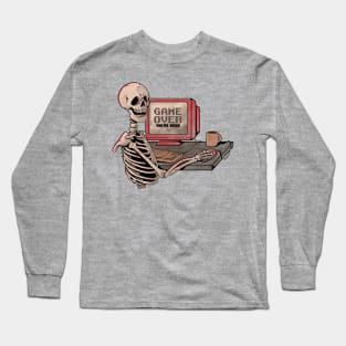Game Over Skull - Funny Geek Skeleton Gift Long Sleeve T-Shirt